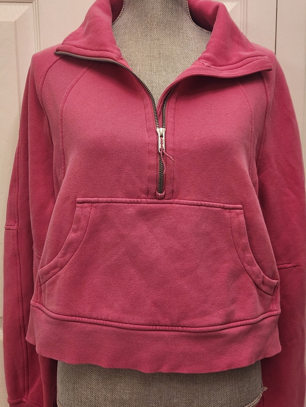 Lululemon Women's Half-Zip Fleece Cropped Pullover - Bright Pink